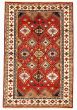 Bordered  Traditional Red Area rug 5x8 Indian Hand-knotted 347398