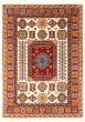 Bordered  Traditional Ivory Area rug 5x8 Indian Hand-knotted 348563