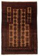 Bordered  Tribal Brown Area rug 3x5 Afghan Hand-knotted 357822