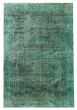Overdyed  Transitional Green Area rug 6x9 Turkish Hand-knotted 360677
