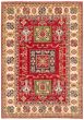 Bordered  Traditional Red Area rug 6x9 Afghan Hand-knotted 361354