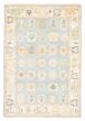 Bordered  Transitional Blue Area rug 5x8 Indian Hand-knotted 362008