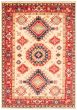 Bordered  Traditional Ivory Area rug 6x9 Afghan Hand-knotted 363667