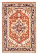 Bordered  Traditional Brown Area rug 3x5 Indian Hand-knotted 369645