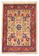 Bordered  Traditional Ivory Area rug 2x3 Persian Hand-knotted 373581