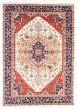 Bordered  Traditional Ivory Area rug 10x14 Indian Hand-knotted 377466