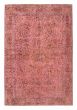 Bordered  Transitional Pink Area rug 6x9 Turkish Hand-knotted 378028