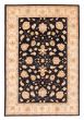 Bordered  Traditional Black Area rug 6x9 Afghan Hand-knotted 378990