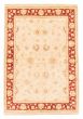 Bordered  Traditional Ivory Area rug 3x5 Afghan Hand-knotted 379408