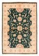 Bordered  Traditional Green Area rug 3x5 Pakistani Hand-knotted 379772