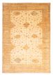 Bordered  Traditional Ivory Area rug Unique Indian Hand-knotted 380710