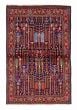Bordered  Tribal Blue Area rug 3x5 Persian Hand-knotted 383954