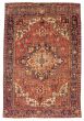 Bordered  Vintage/Distressed Red Area rug 8x10 Turkish Hand-knotted 384898
