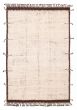 Moroccan  Tribal Ivory Area rug 6x9 Pakistani Hand-knotted 390038