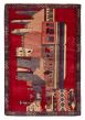 Novelty  Tribal Red Area rug 3x5 Afghan Hand-knotted 391775