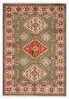 Bordered  Transitional Green Area rug 3x5 Afghan Hand-knotted 392794