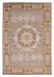 Traditional  Transitional Grey Area rug Unique Indian Hand-knotted 411781