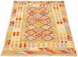 Bordered  Geometric Ivory Area rug 3x5 Turkish Flat-weave 330208