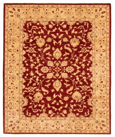Bordered  Traditional Red Area rug 6x9 Afghan Hand-knotted 362246