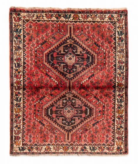 Bordered  Traditional Red Area rug 3x5 Persian Hand-knotted 383511