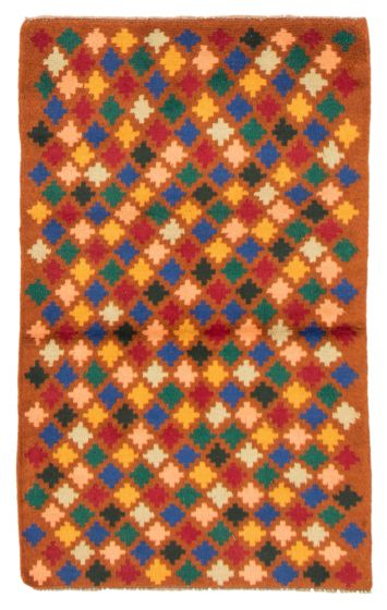 Bohemian  Tribal Orange Area rug 3x5 Afghan Hand-knotted 354220