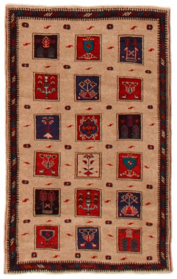 Bordered  Tribal Brown Area rug 3x5 Afghan Hand-knotted 366384