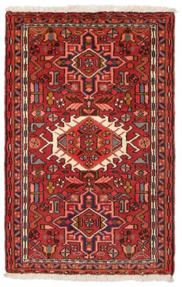 Bordered  Traditional Red Area rug 2x3 Persian Hand-knotted 373548
