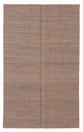 Flat-weaves & Kilims  Transitional Ivory Area rug 5x8 Indian Flat-Weave 387421