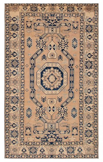Geometric  Vintage/Distressed Brown Area rug 8x10 Afghan Hand-knotted 392358