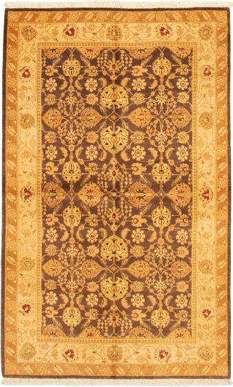 Bordered  Traditional Brown Area rug 5x8 Pakistani Hand-knotted 336342