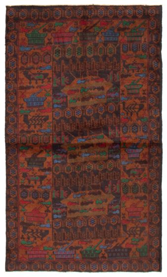 Tribal Blue Area rug 3x5 Afghan Hand-knotted 371037