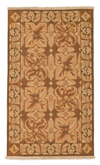 Flat-weaves & Kilims  Transitional Brown Area rug 3x5 Chinese Flat-Weave 376269
