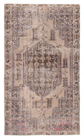 Vintage/Distressed Yellow Area rug 4x6 Turkish Hand-knotted 392256