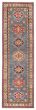 Bordered  Transitional Blue Runner rug 10-ft-runner Afghan Hand-knotted 392759