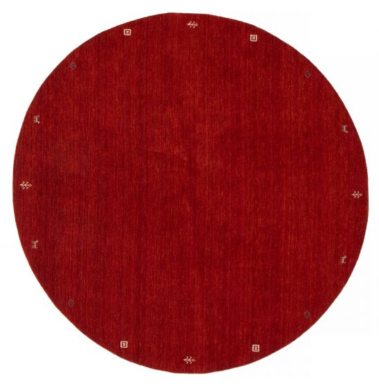 Gabbeh  Tribal Red Area rug Round Indian Hand Loomed 387540