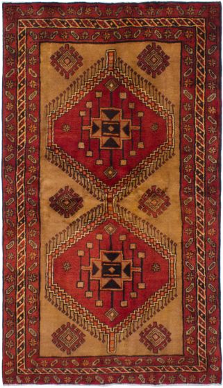 Bordered  Traditional Brown Area rug 4x6 Persian Hand-knotted 264110