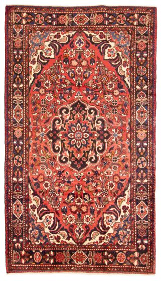Bordered  Traditional Red Area rug 5x8 Persian Hand-knotted 308948