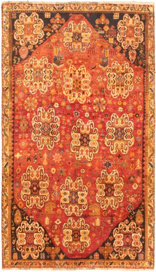 Bordered  Traditional Red Area rug 5x8 Turkish Hand-knotted 320920