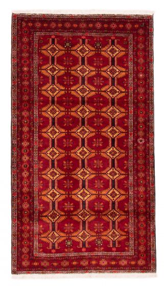 Bordered  Tribal Red Area rug Unique Persian Hand-knotted 381469
