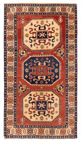 Geometric  Traditional Red Area rug 5x8 Indian Hand-knotted 391552