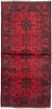 Bordered  Tribal Red Runner rug 6-ft-runner Afghan Hand-knotted 330307