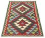 Turkish Bold and Colorful 3'5" x 5'6" Flat-Weave Wool Kilim 