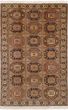 Geometric  Traditional Brown Area rug 6x9 Turkish Hand-knotted 245055