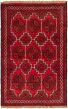 Bordered  Tribal Red Area rug 3x5 Afghan Hand-knotted 321676