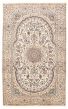 Bordered  Traditional Ivory Area rug Unique Persian Hand-knotted 323913