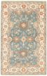 Bordered  Traditional Blue Area rug 5x8 Indian Hand-knotted 332076