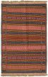 Bordered  Stripes Blue Area rug 3x5 Turkish Flat-weave 334883