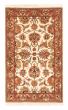 Bordered  Traditional Ivory Area rug 3x5 Indian Hand-knotted 379987