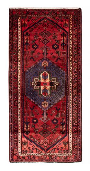Bordered  Tribal Red Area rug 4x6 Turkish Hand-knotted 380116