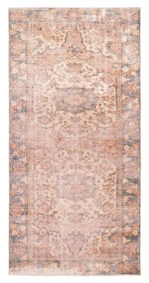 Vintage Brown Area rug Unique Turkish Hand-knotted 391062